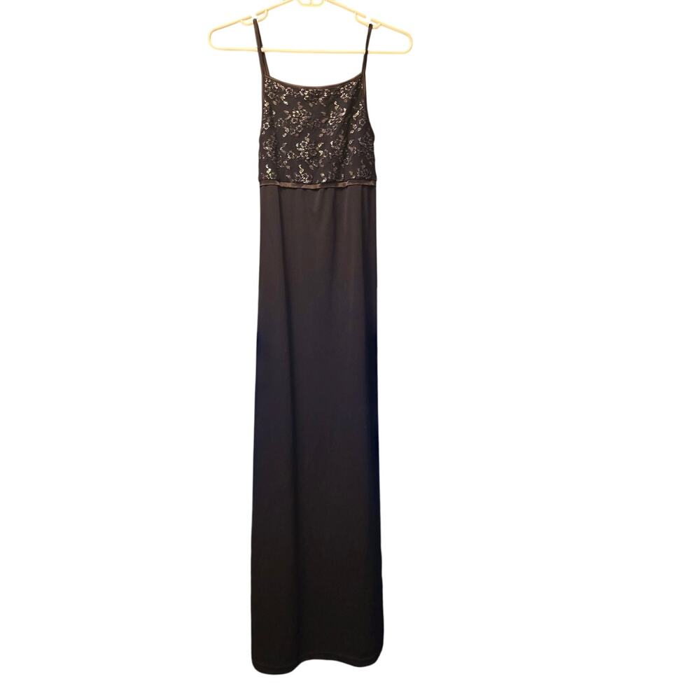 Byer Too Y2K Silver Embroidered Maxi Dress size medium dark fairy whimsygoth